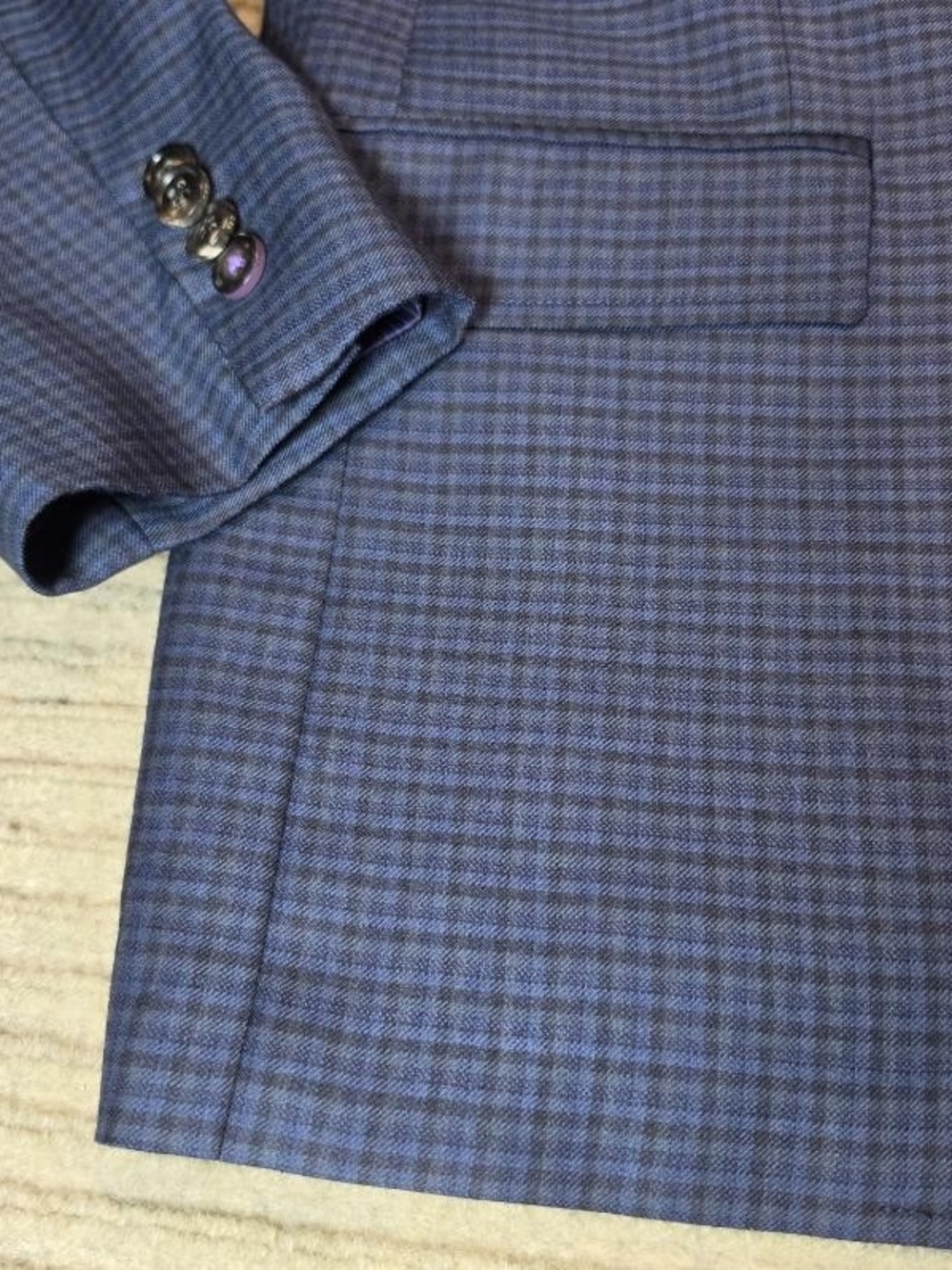 Ted Baker Endurance Jay SPJ Sport Coat Blazer Mens 40S Blue Plaid Wool - Picture 5 of 14